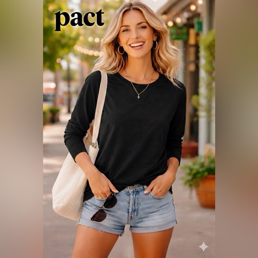 Pact Women’s Black Long Sleeve Tee